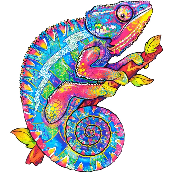 Wooden puzzle Chameleon