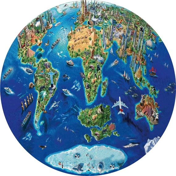Wooden puzzle earth