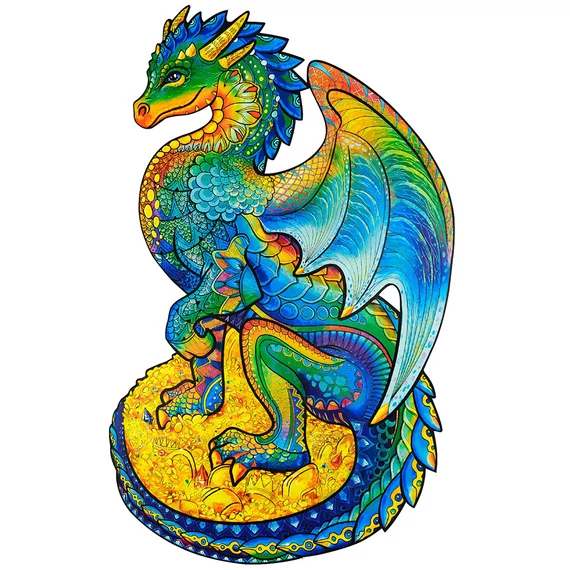 Wooden puzzle flying dragon