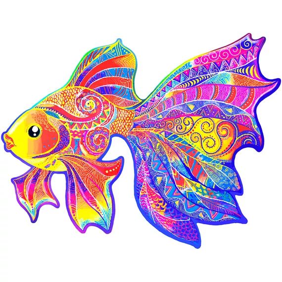 Wooden puzzle goldfish